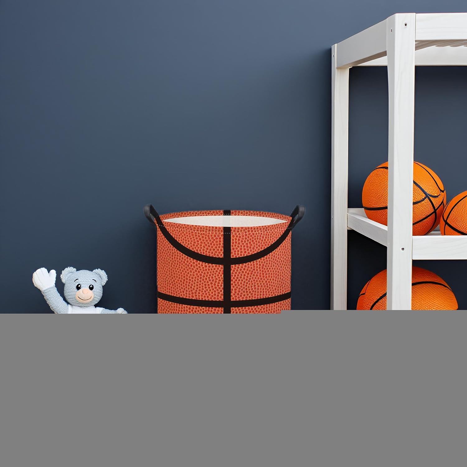 Basketball Kids Laundry hamper Baby Hamper for Nursery Boys Kids Hamper Room Decor for Home(Basketball Pattern) image 4