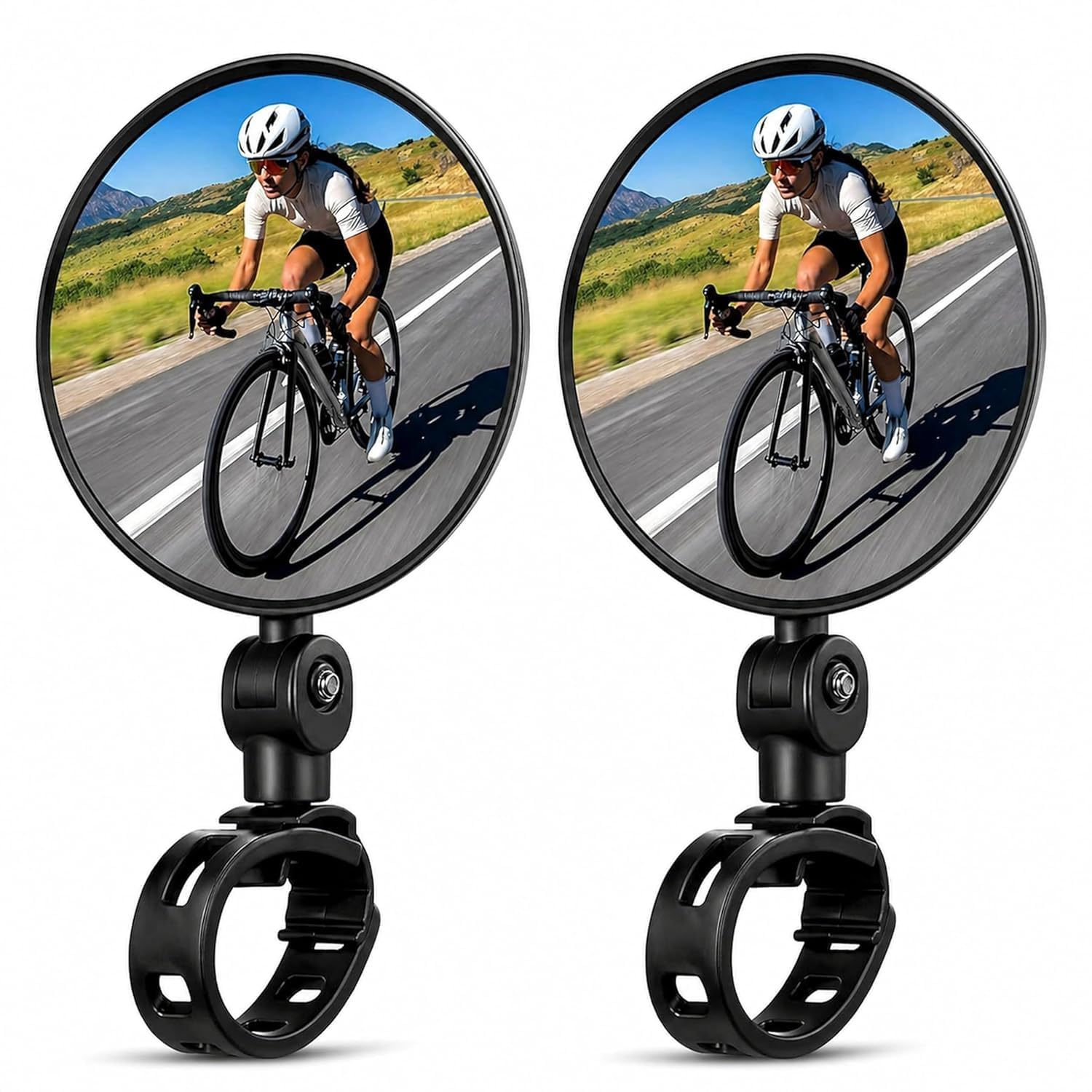 KAIDAA Premium Bicycle Rear View Pro Mirrors (Set of 2) | 360° Adjustable Convex Handlebar Mirror | Strong Protective Mold Body | Wide Angle View-picture-32