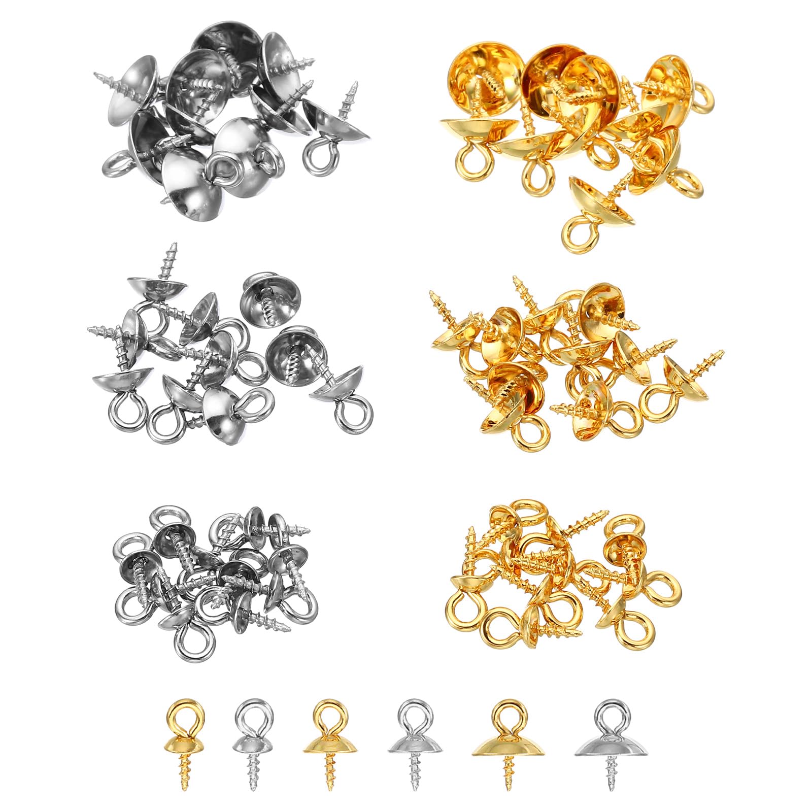 Épingles à œil et capuchon PATIKIL en or et argent pour finitions de bijoux soignées