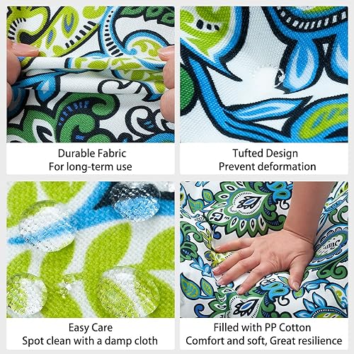 Miniatura 6 de Magpie Fabrics Cojín de Banco de Patio 45"x18", Almohadillas de Asiento Largas Antideslizantes Resistentes al Agua para InterioresExteriores, Cojín