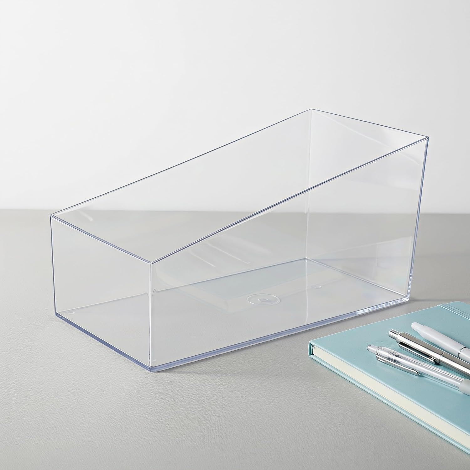 YARNOW Clear Plastic Merchandise Bin for Displaying Candy On Countertops | Plastic Candy Display Bin, Shelf Front Display Bin For Quick Snack Access, Shelving Organizer , 8.86x4.69"