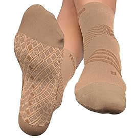 TechWare Pro Plantar Fasciitis Socks - Therapy Grade Targeted Cushion Compression Socks for Men & Women. Ankle Brace Foot Sleeve & Arch Support for Achilles Tendonitis & Heel Pain Relief Beg/Beg LRG
