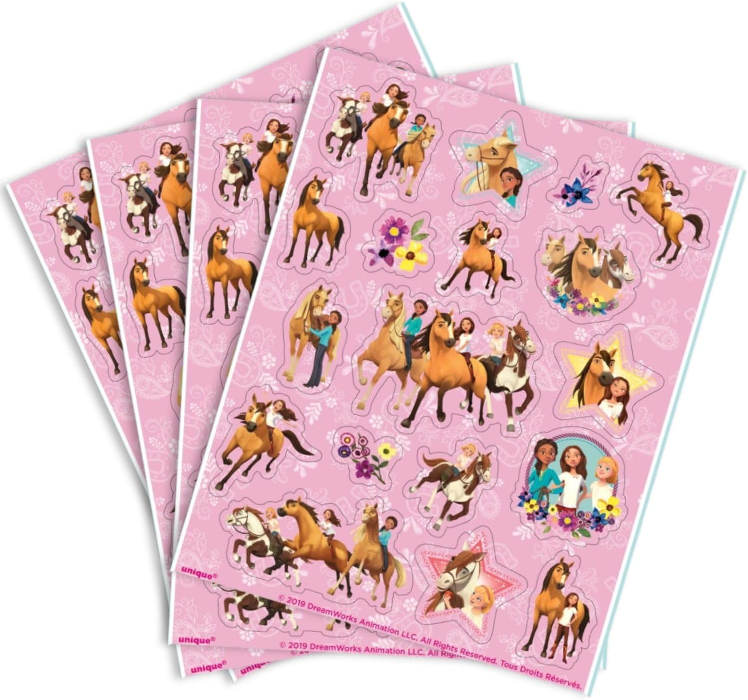 Spirit Riding Free Sticker Sheets | Assorted Designs | 4 Pcs