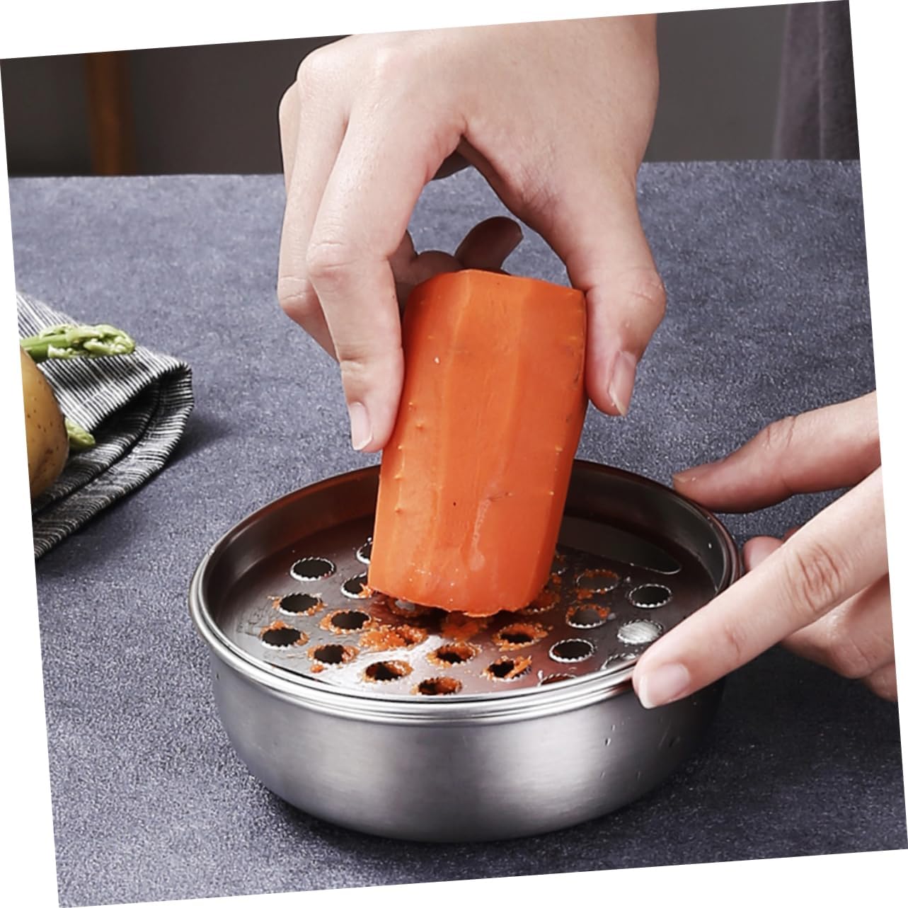 PRETYZOOM 2pcs Garlic Press Machine Manual Garlic Slicer Stainless Steel Vegetable Chopper Fruits Ricer Bowl