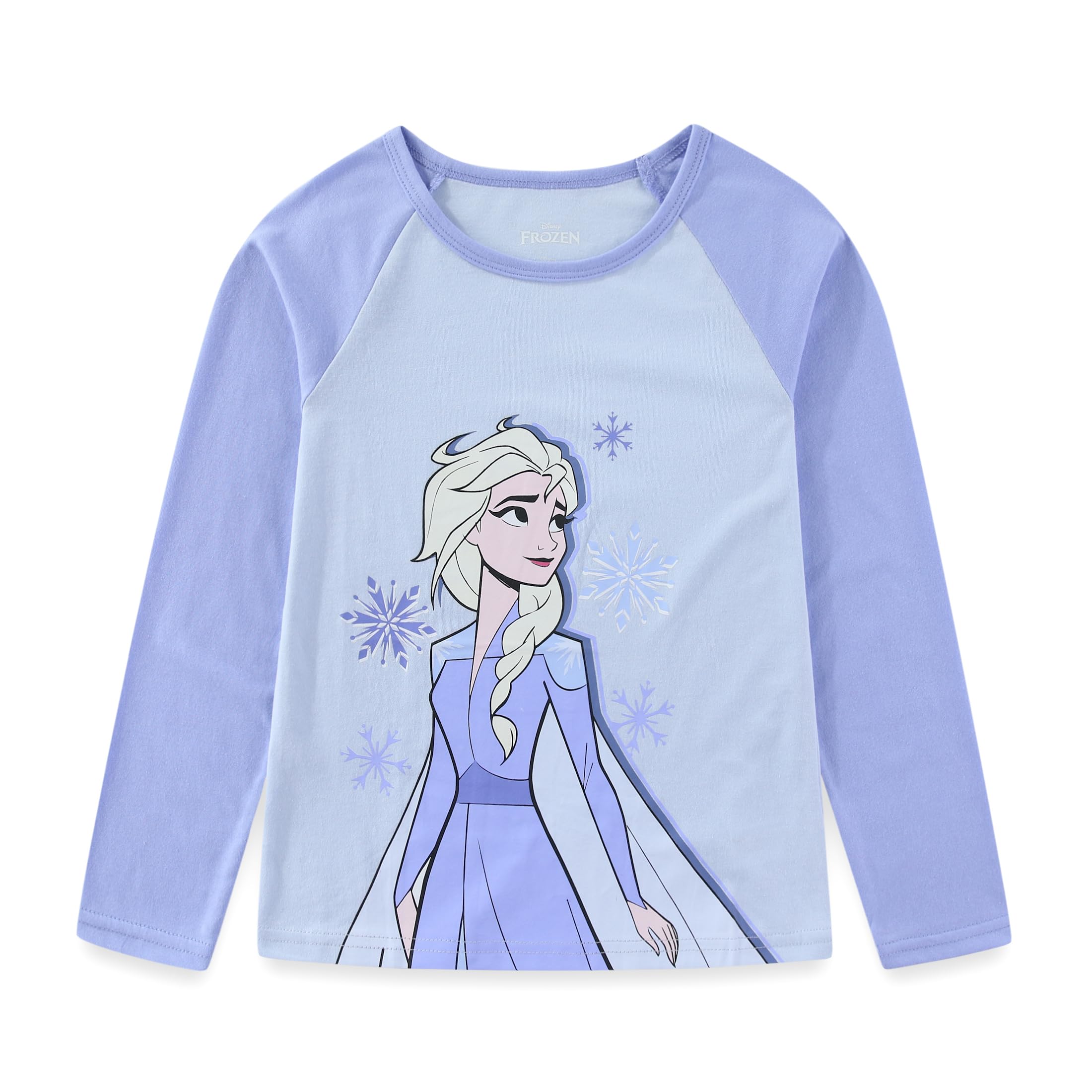 Disney Frozen Girls - Camicia a maniche lunghe e pantaloni in spugna francese, 2 pezzi, per bambini piccoli e grandi