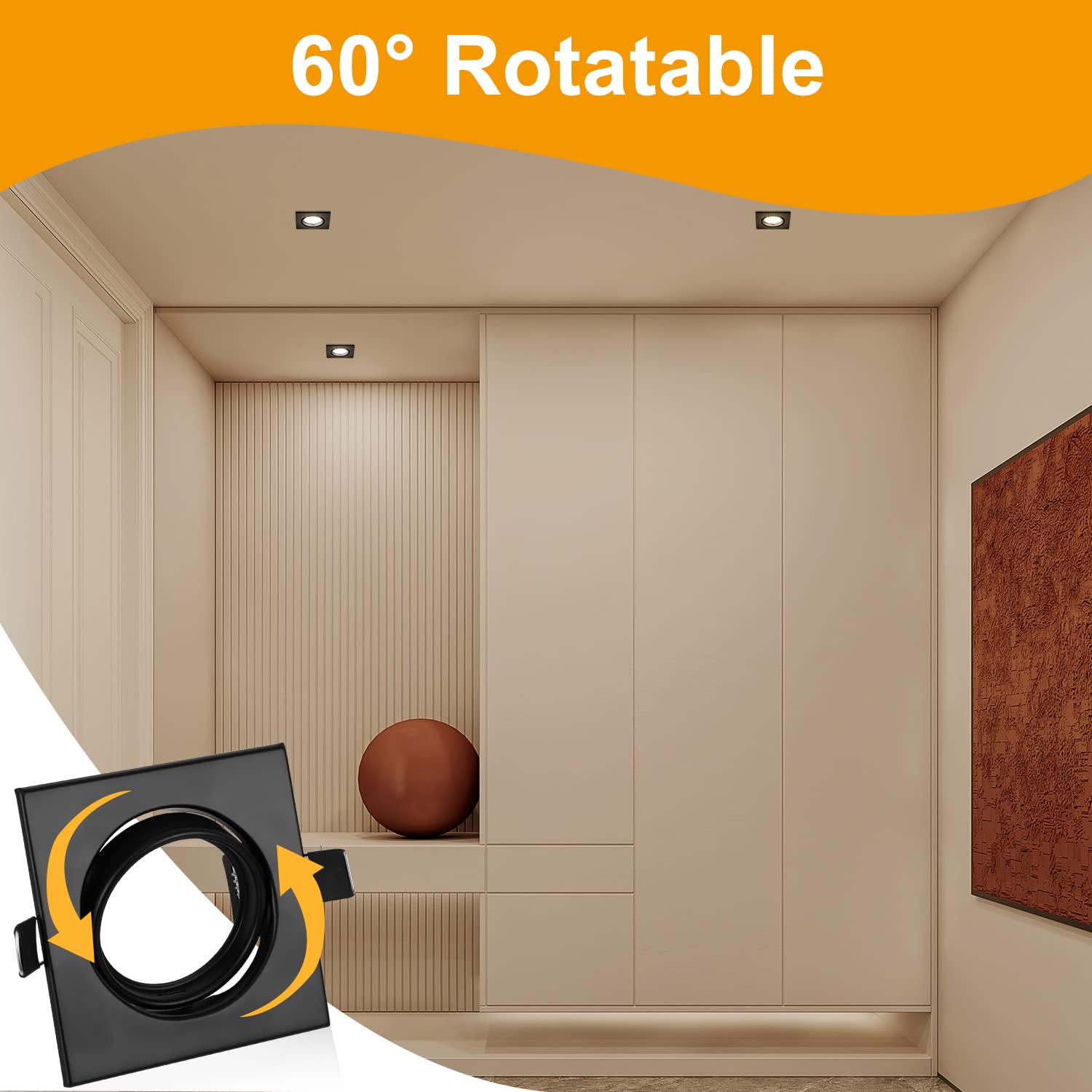 HiBay Set De 10 Spots Led Encastrables Carrés 230v Gu10 Spots 5w Blanc