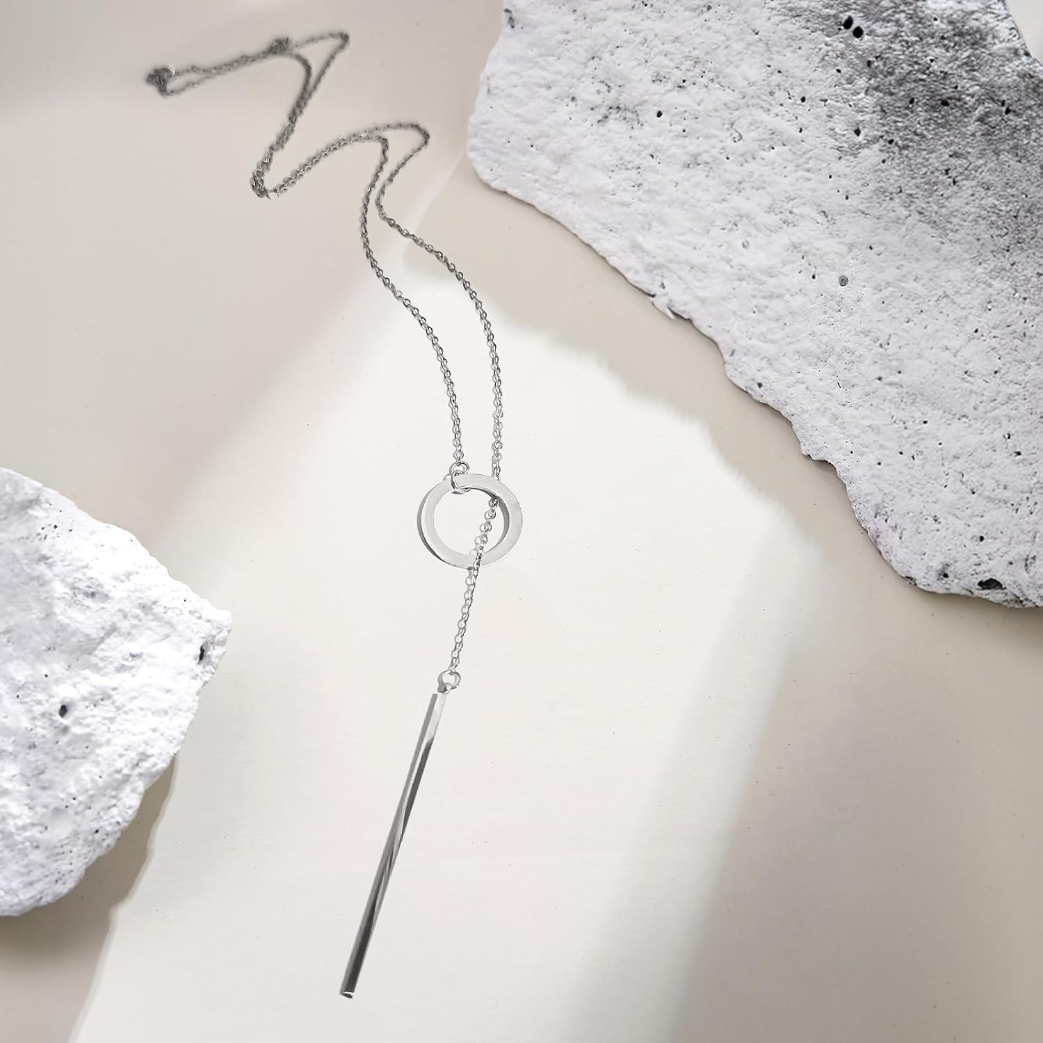 925 Sterling Silver Necklace for Women Trendy, Charming Layered Necklace with Cubic Zirconia Pendant for Her Womens Dainty Diamond Choker Necklaces Holiday Jewelry Gifts for Mom Wife Daughter Lover - Image 6