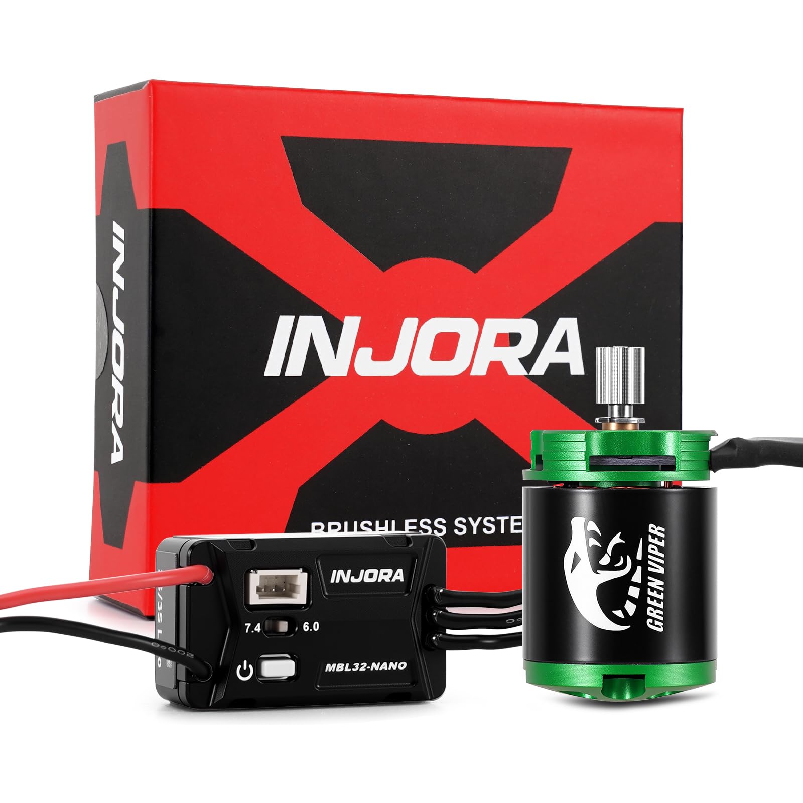 Amazon.com: INJORA MBL32-NANO Brushless ESC & 1621 Green Viper