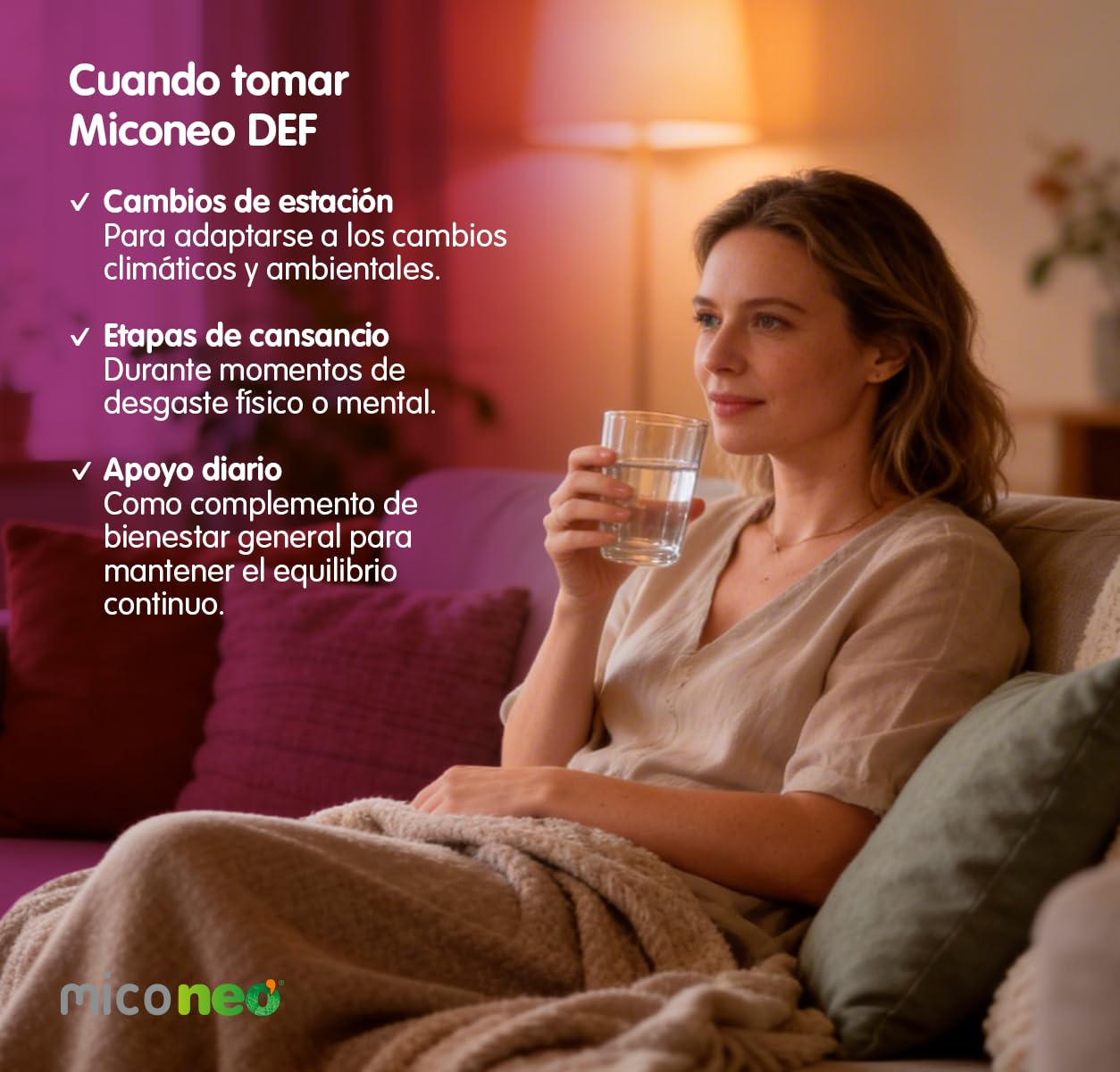 MICO NEO | DEF | 60 Cápsulas | Suplemento Alimenticio de Hongos Naturales Para Mejora de Las Defensas | Con Reishi, Shiitake, Maitake, Cordyceps, Champiñón del Sol y Uña de gato