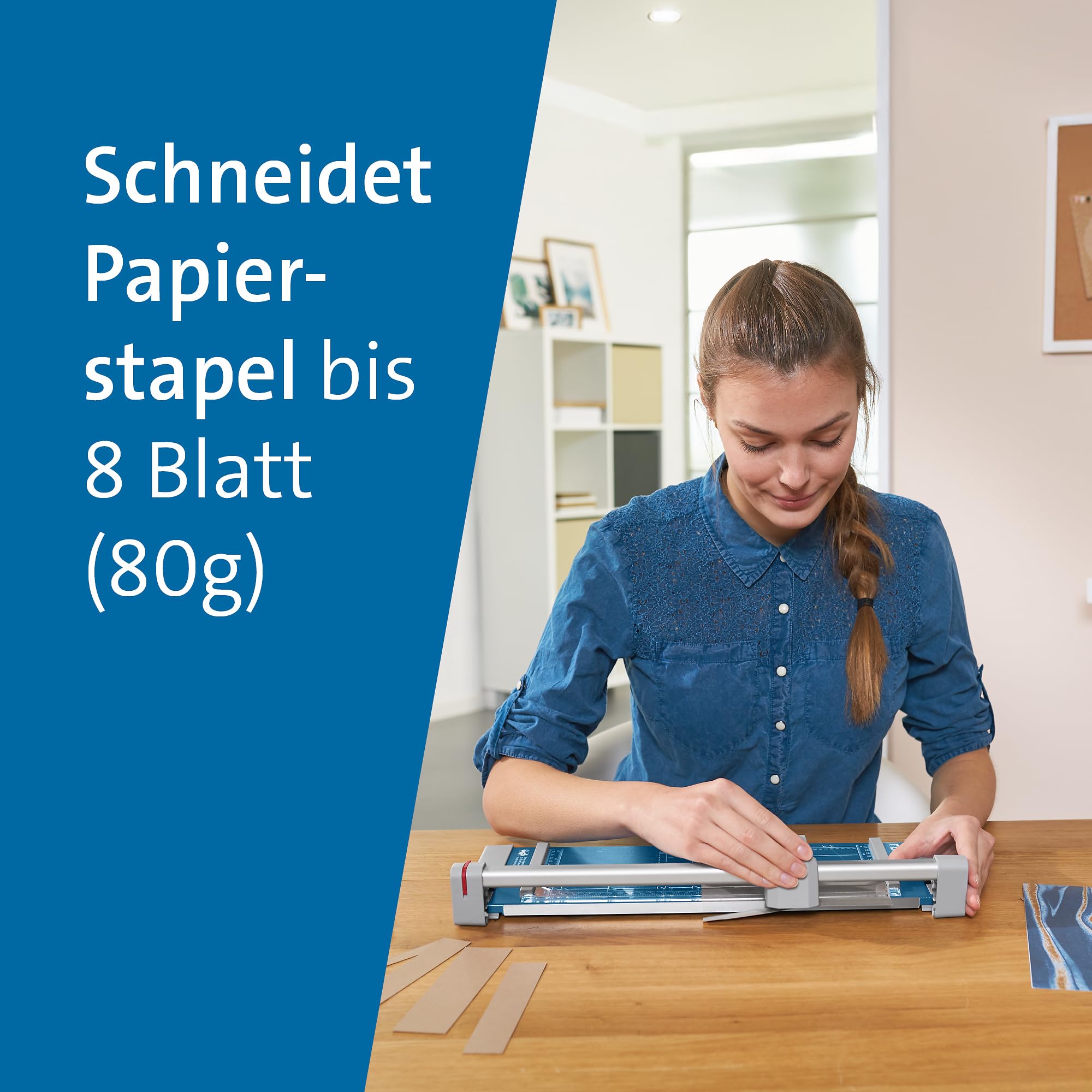 Dahle 507 Rollenschneider Papierschneider DIN A4 8 Blatt Metalltisch 44,9x20,9 cm kindersicherer Messerkopf