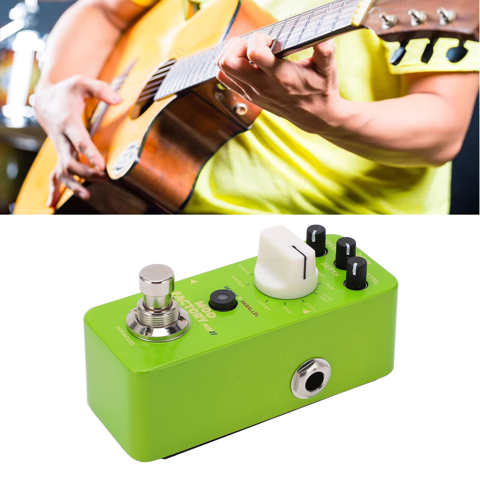 Yctze Pedal de Pie de Modulación de 11 Efectos con Carcasa de Metal para Guitarristas, Efectos de Sonido Versátiles para Uso en Vivo y de Estudio