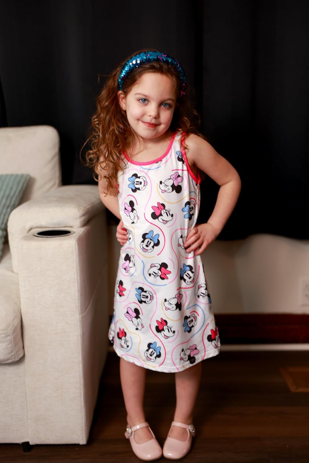 Disney Stitch Princess Frozen Elsa Minnie Mouse Girls Tank Dress Sleeveless A-Line Sundress Summer Beach Clothes 2-9 Years