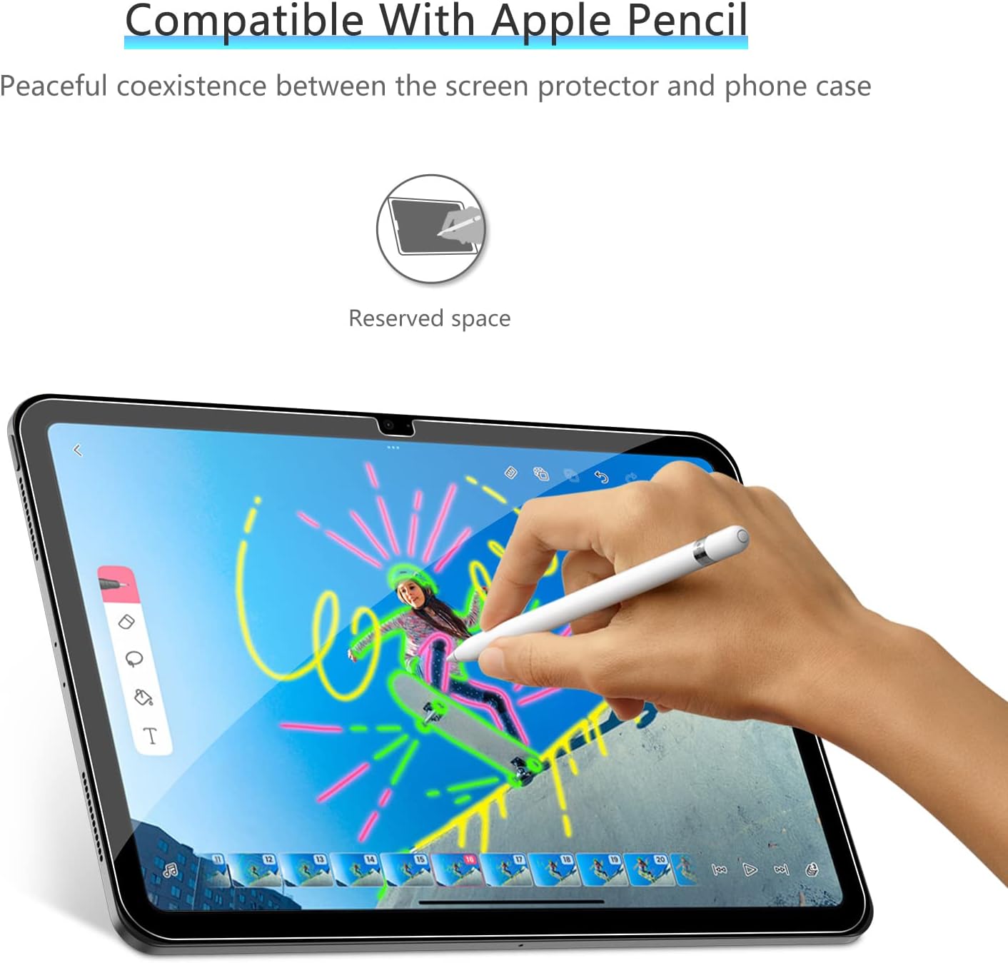 OMOTON [2 Pack] Screen Protector Compatible with iPad 10th Generation (10.9 Inch) 2022 Released, iPad 10 Tempered Glass, Apple Pencil Compatible/Easy Installation