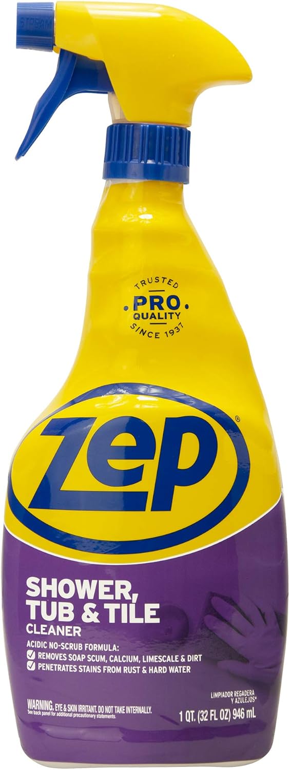 Zep Shower Tub and Tile Cleaner 32 Oz ZUSTT32PF (Case of 2) - No Scrub Pro Formula Breaks up Tough Buildup on Contact : Health & Household