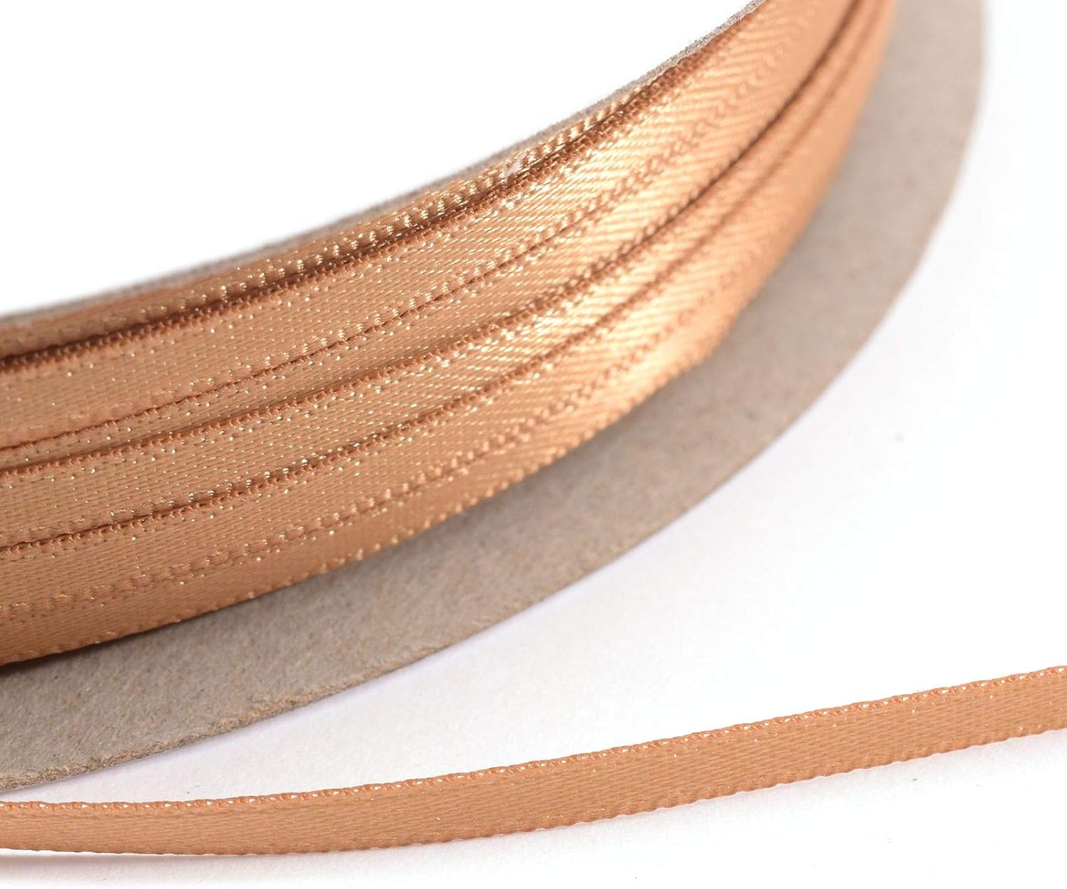 Vaessen Creative Satin Ribbon, Light Brown, 3mm x 100m, Elegant Shine for Card Making Scrapbooks