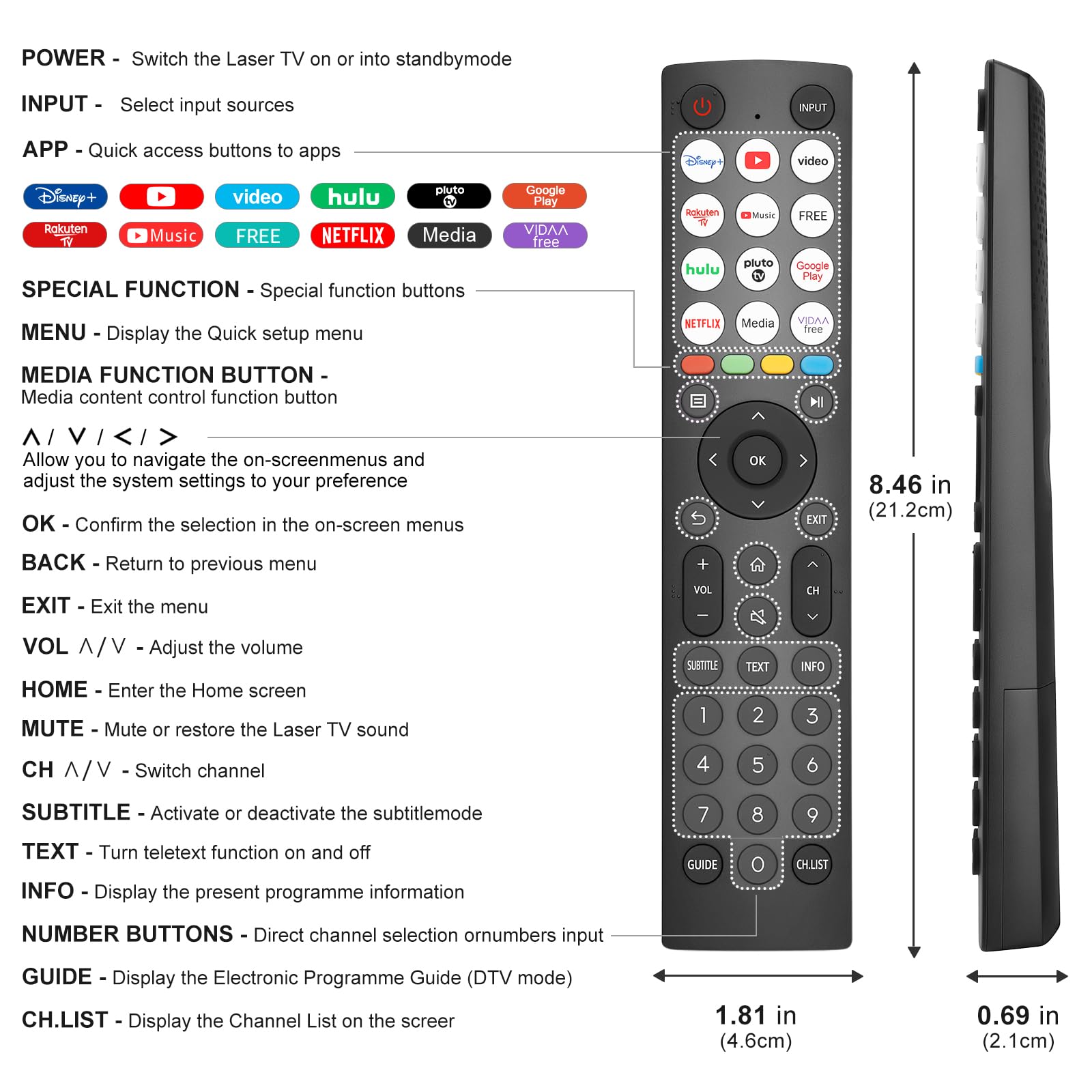 per Hisense-TV-Telecomando di ricambio, Telecomando universale EN2Q36H per tutti i Smart TV Hisense VIDAA