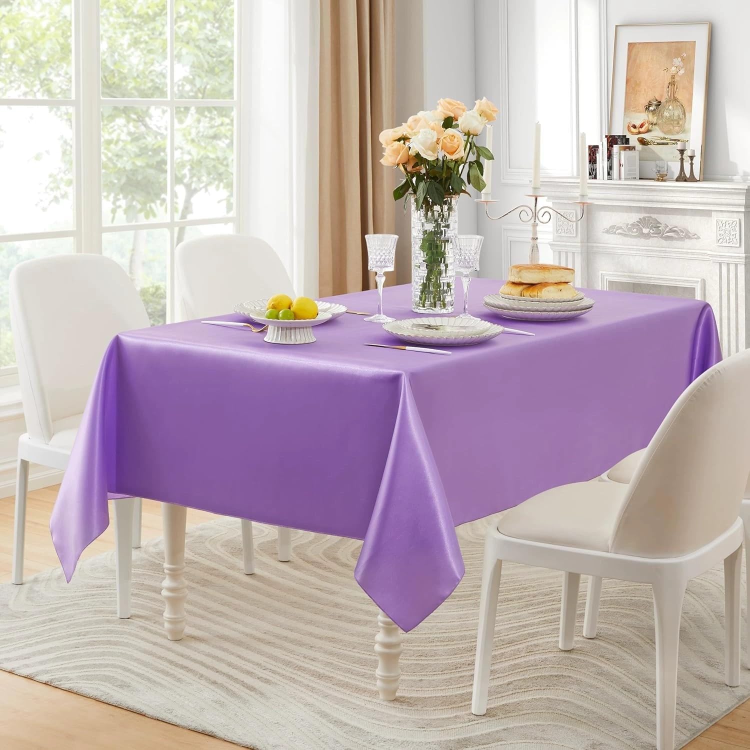 Tovaglia in raso, 152 x 305 cm, rettangolare, decorazione da tavolo per matrimoni, feste, banchetti, vacanze, feste, picnic, Natale, Halloween, verde salvia