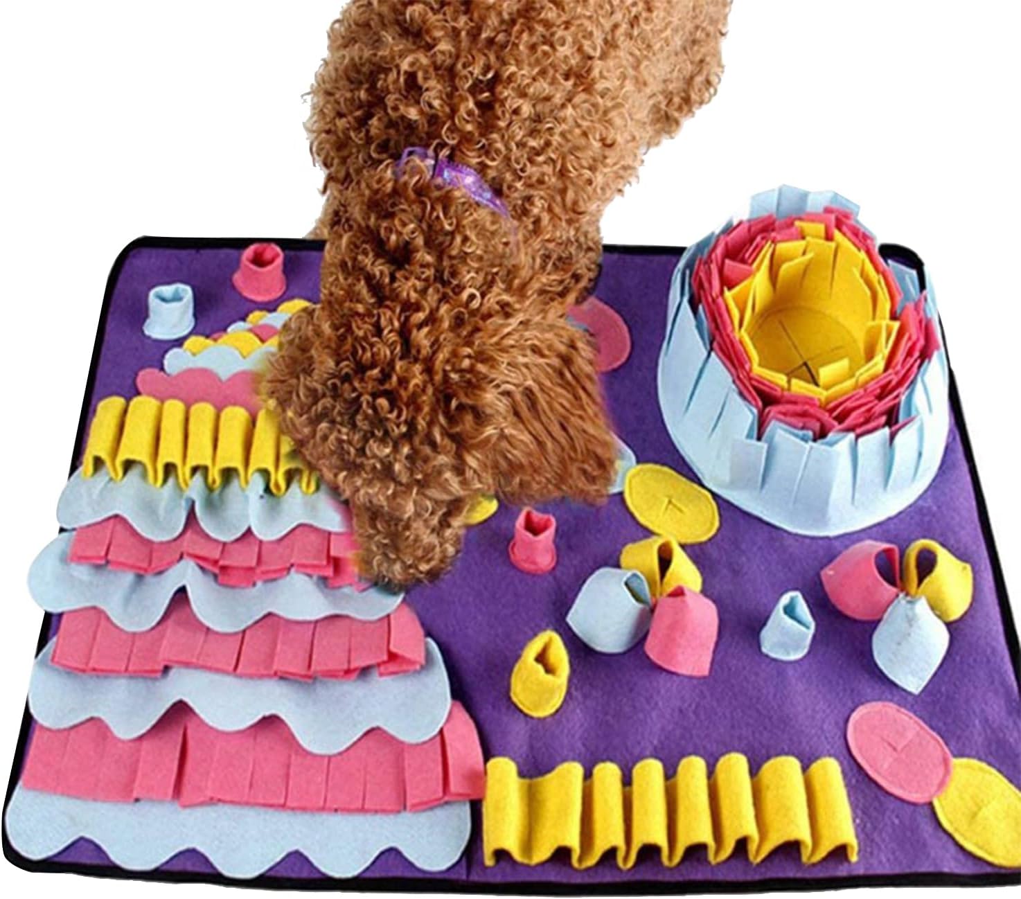 Occuwzz® Snuffle Mat for Large Dogs 70cm*50cm, Dog Foraging Mat Non-Slip and Portable, Dog Puzzle Toys Encourage Natural Foraging Skills, Dog Feeding Mat Machine Washable