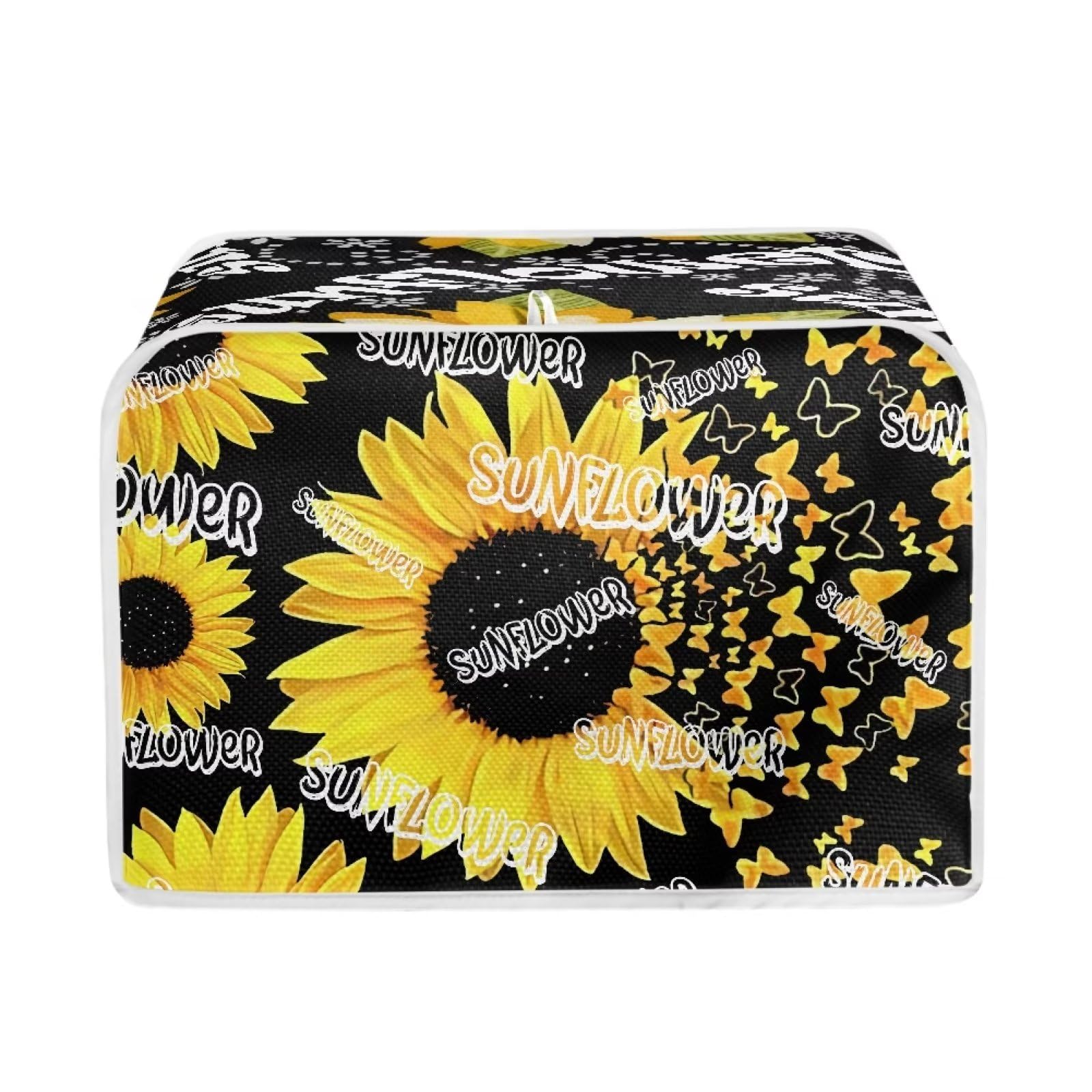 JSLXYYBQ Sunflower Butterfly Print Kitchen Toaster Appliance Bread Maker Cover Oven Dust Protection