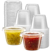 {2.5 oz,200 Sets} Clear Diposable Plastic Portion Cups With Lids, Small Mini Containers For Portion Controll, Jello Shots, Meal Prep, Sauce Cups, Slime, Crafts, Disposable Souffle Cups & Much more