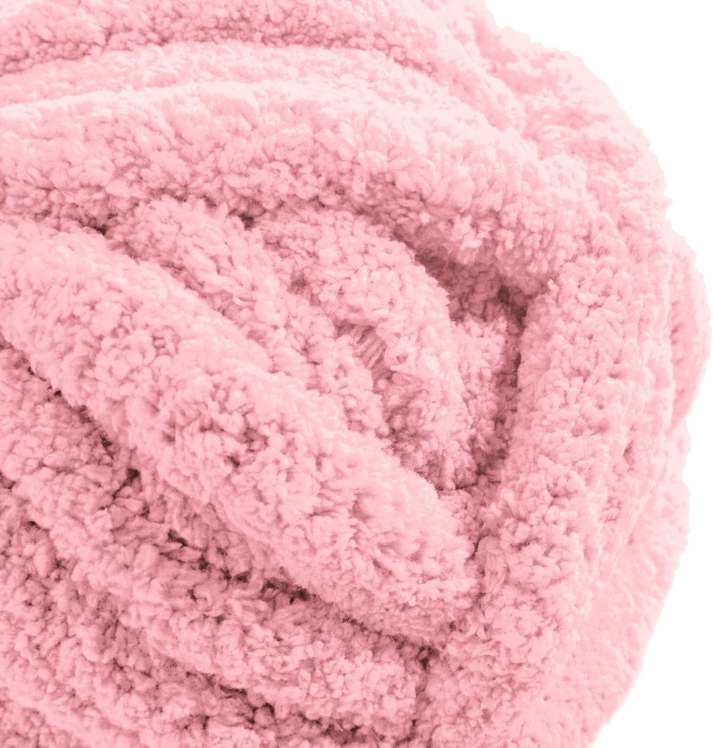Chunky Yarn for Hand Knitting Soft Jumbo Bulky Fluffy Chenille Yarn for Crocheting Blanket Scarf DIY 8 Pack (Pink, 28yds, 8 Ounces Each)