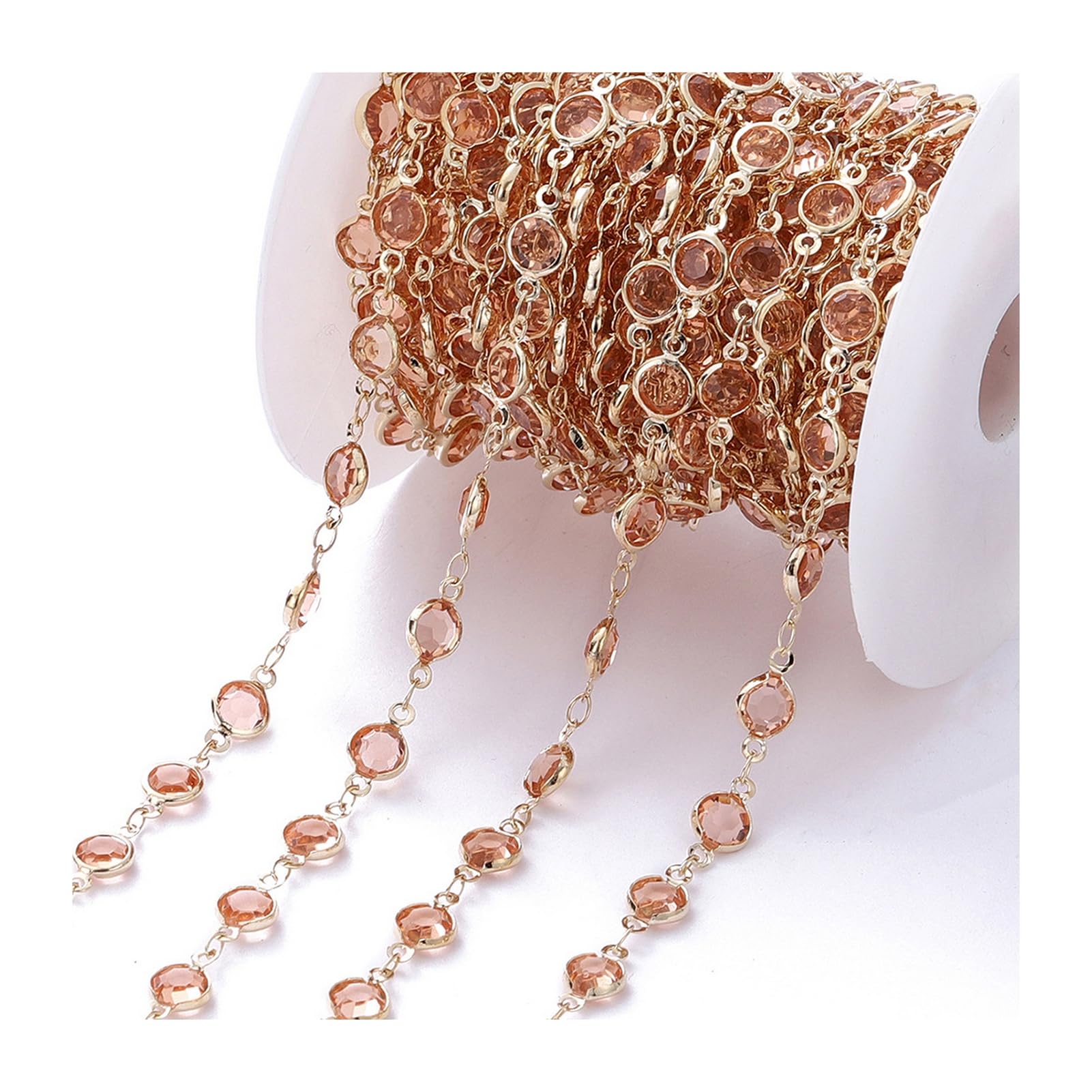 Mubsar Zircon Chain DIY Bracelet Necklace Making Rhinestone Jewelry Chain Shiny Copper Chain for Craft Supplies