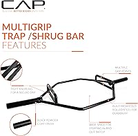 Vista 3 de CAP Barbell - Barra olímpica de trampa Varias opciones de agarre Negro