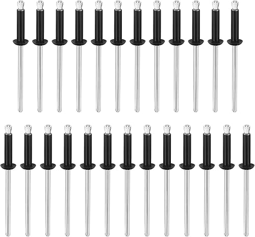 uxcell Remaches ciegos de nailon, 1/8 x 1/2 pulgadas (0.126 in x 0.500 in), cierre de remache para tablero de PC, negro, 25 unidades