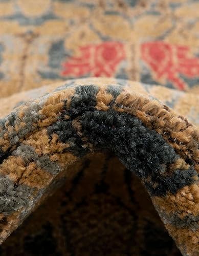 Miniatura 7 de Unique Loom Edinburgh Collection - Alfombra de área (5 pies 3 pulgadas x 8 pies, ovalada, azul marinobronceado)