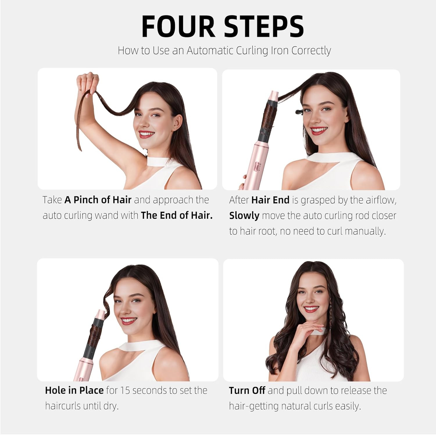 5 in 1 Hair Dryer Brush Set, Air Curler Wrap Hair Styler Blow Dryer Brush with 3 Temps, Upgrade Negative Ion Hot Air Brush Curling Brush Iron, Hair Styling Tools for Dry Curl Straighten