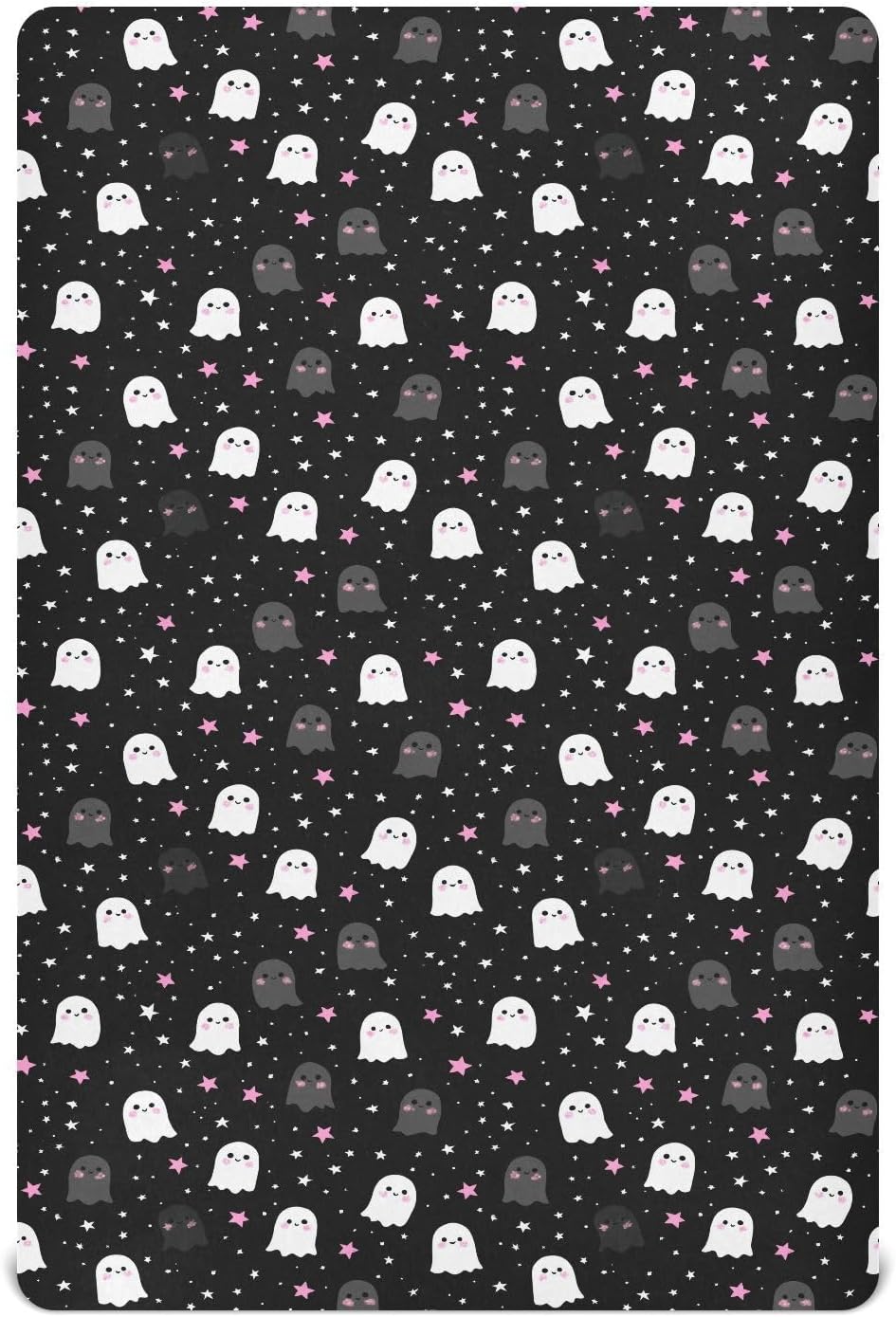 Baby Crib Sheet Cute Halloween Ghost Crib Mattress for Boys and Girls Playard Sheet Soft Breathable Fitted Baby Mattress Cover 52x28in