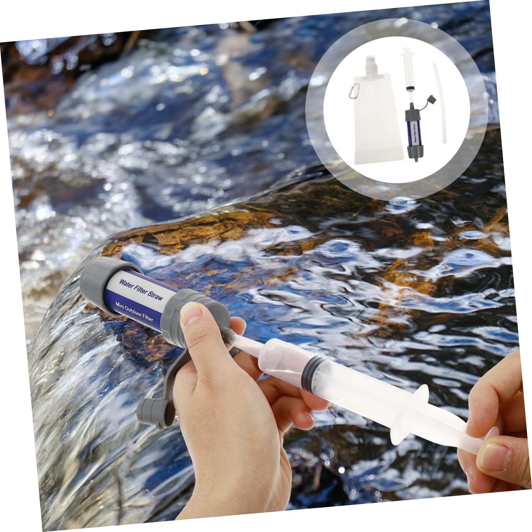 SUPVOX purificador Directo de Agua Potable contenedor de Agua Dispositivo de purificación de Agua dispensador Limpiador de Agua Conveniente Filtro de Agua de Abdominales Grey