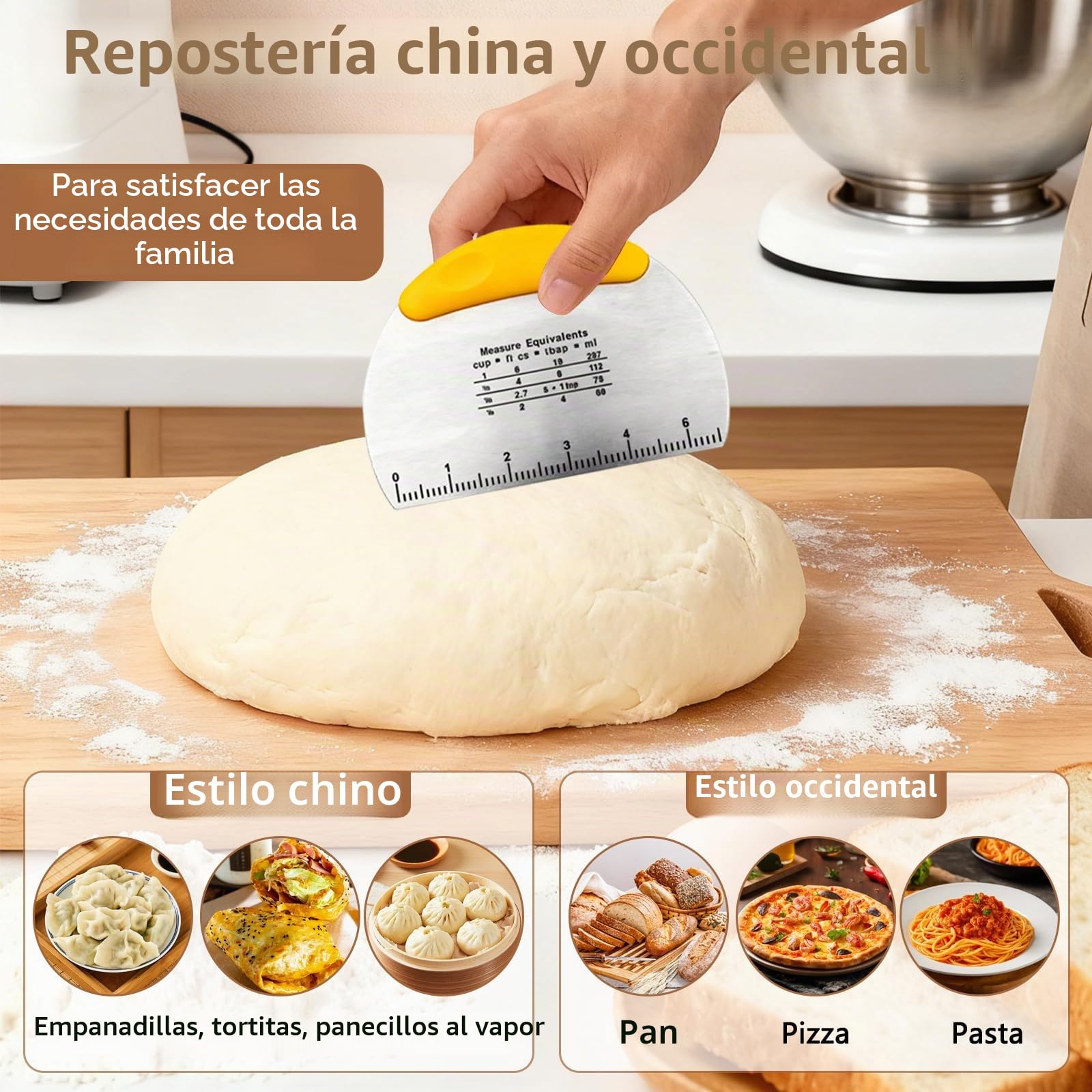 Amasadora de pasta de acero inoxidable, 7 l, gran volumen, con función de fermentación termostática (25 – 38 °C), amasadora automática con cuchilla de corte para cocinar en casa