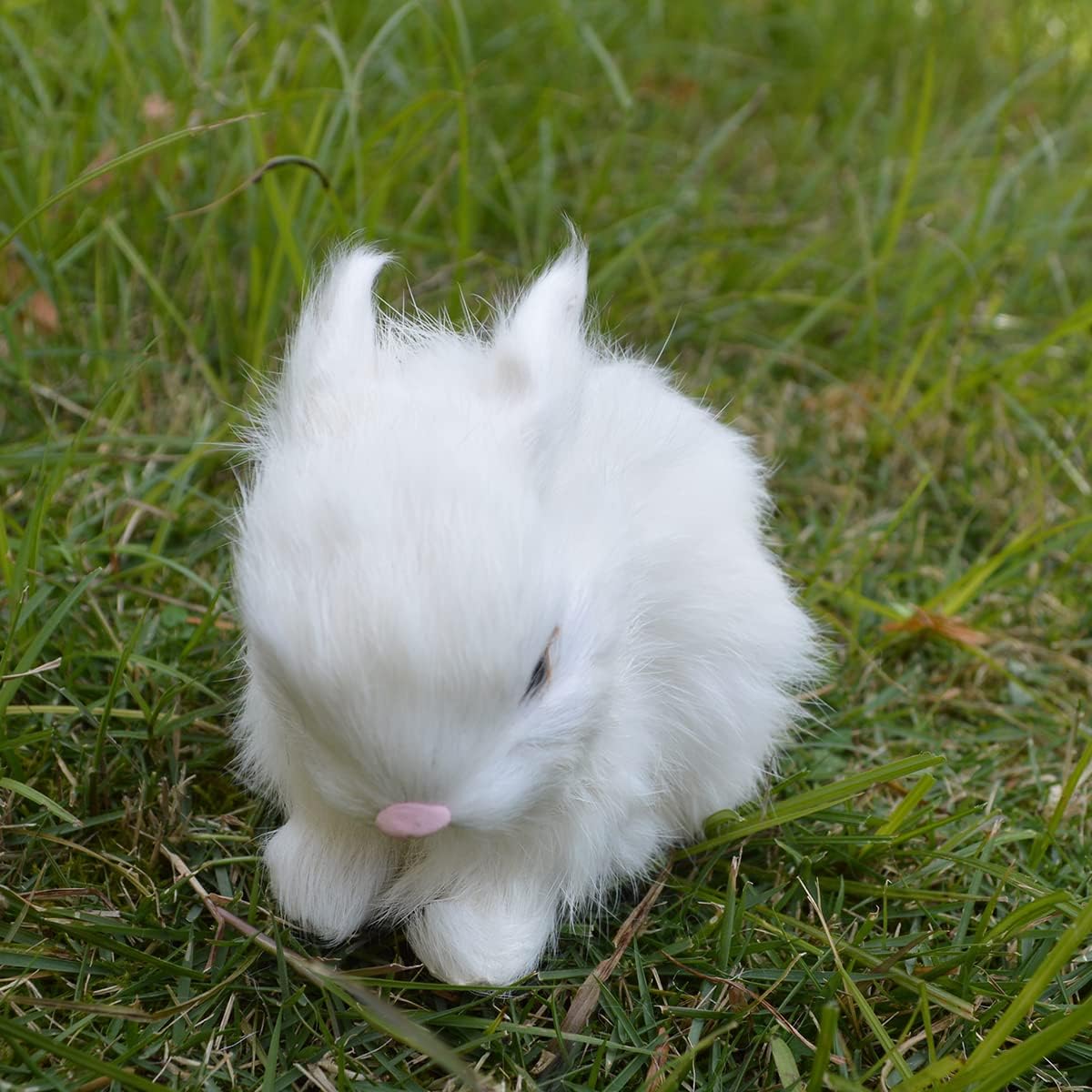Easter Bunny Plush Figurines - 2 Piece Realistic Rabbit Stuffy for Easter Decor, Spring Basket Fillers, Home Decoration, Photoshoot Props, (White) - Image 9