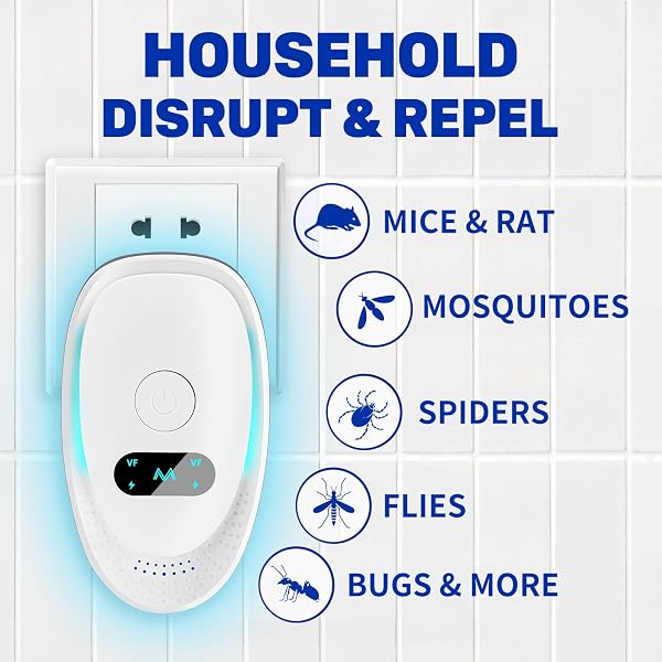 Padonco Ultrasonic Pest Repeller Plug In – 4 Pack Mouse & Rodent Repellent for Home, Garage & Attic, Electronic Rat Control Device for Mice, Ants & Spiders, Safe for Pets & Children - 3