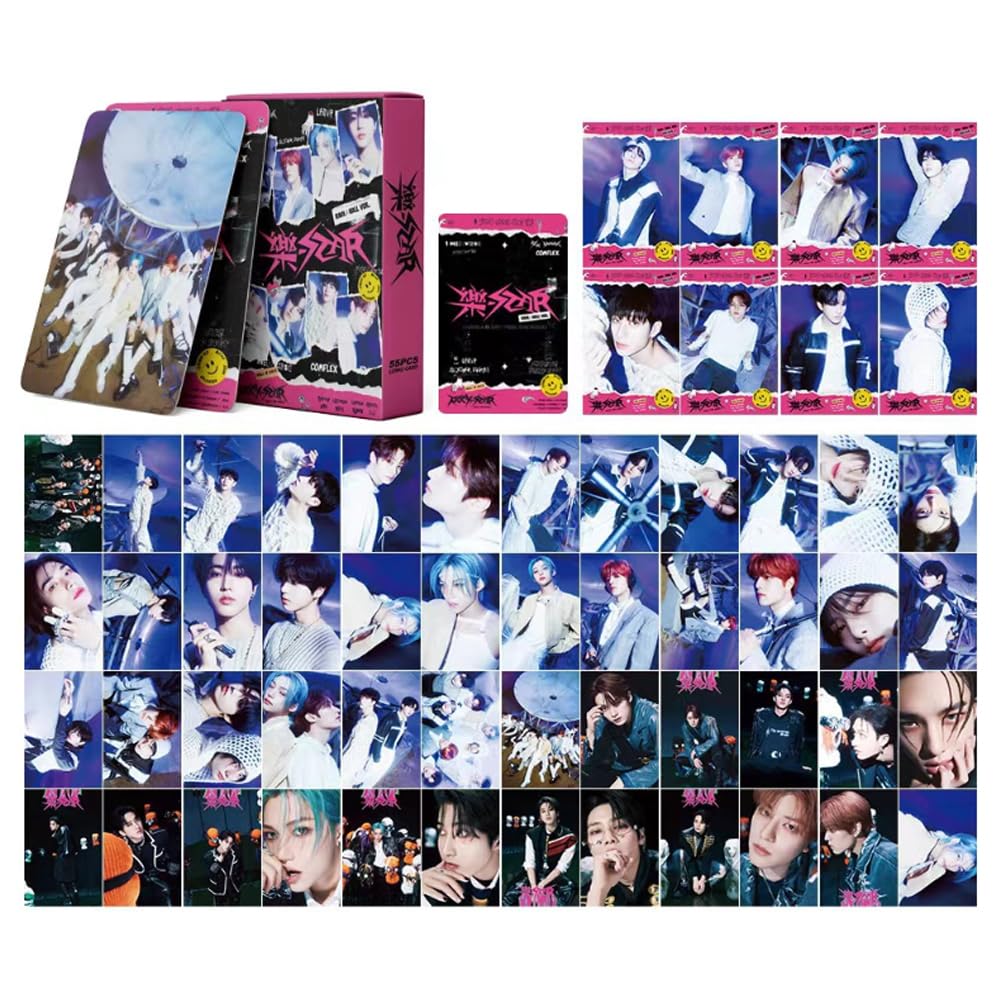 Zestaw Akcesoriów Hymik do Nagrywania Stray Kids z Fotokartami, Naklejkami i Więcej, Zaprojektowany dla Fanów Straykids, Wielobarwny, L