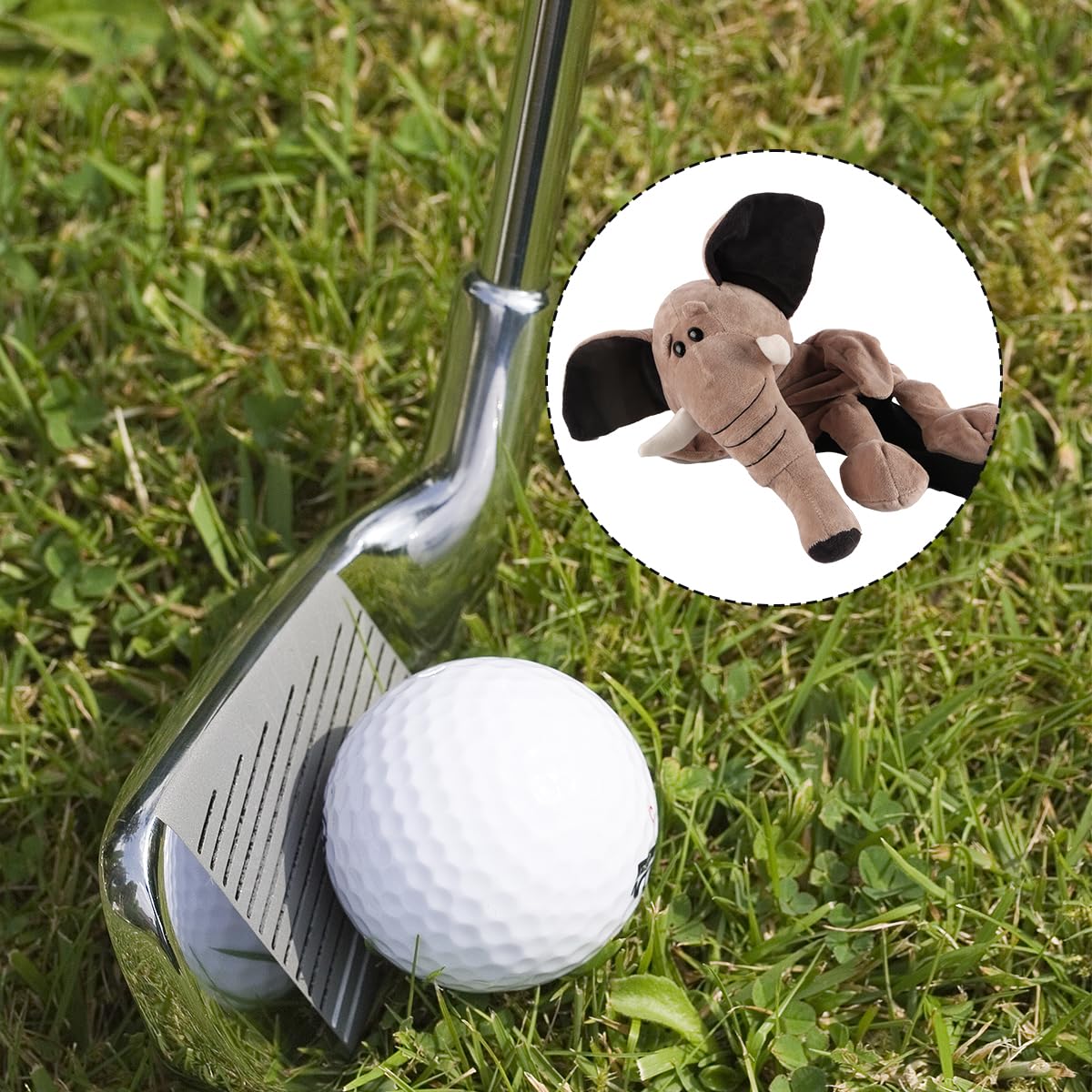Sarini Funda para Palo de Golf con Forma de Elefante, Diseño Divertido de Animales, Apta para Palos de Madera