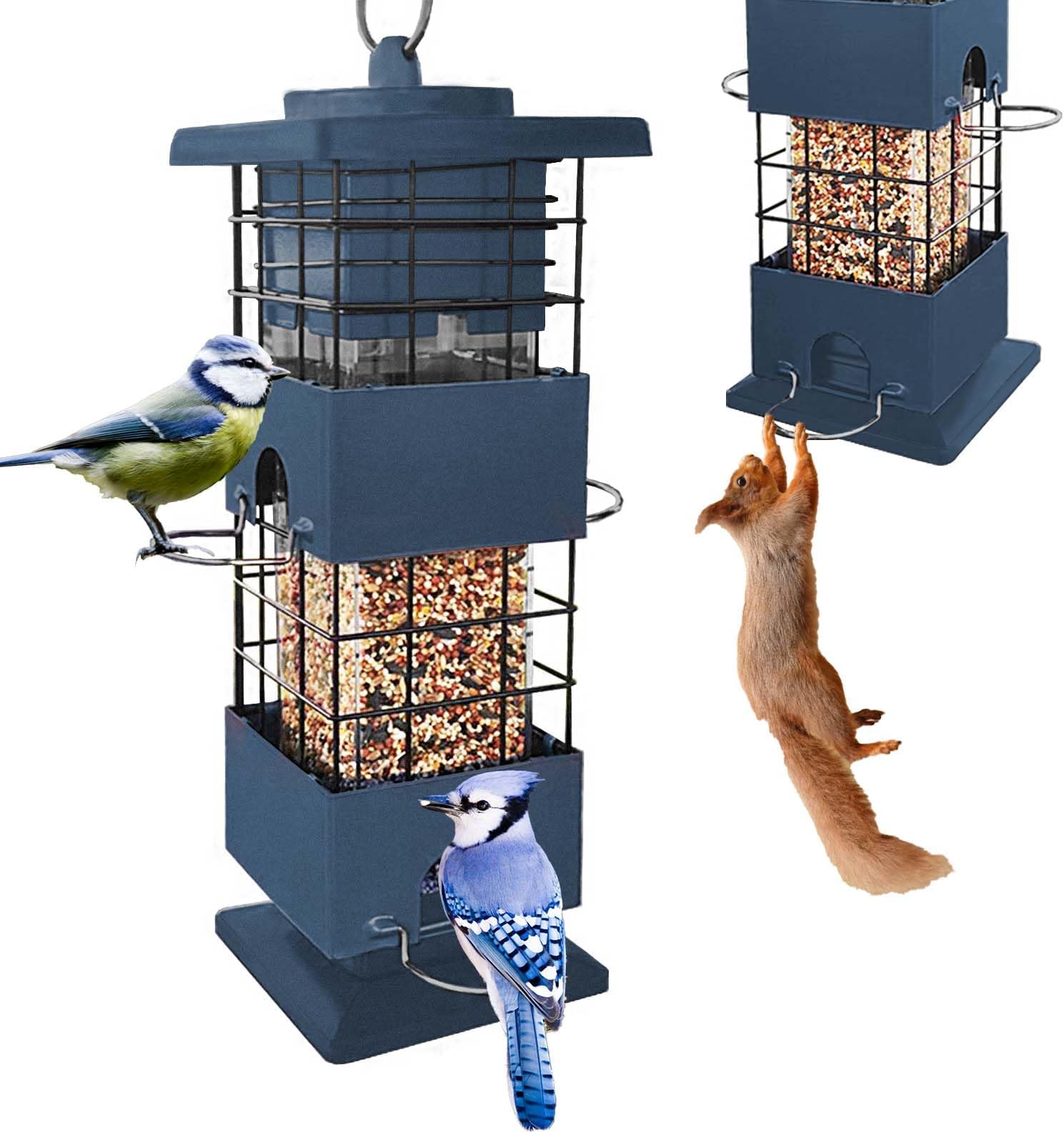Mangeoire à oiseaux sauvages anti-écureuils à suspendre à l'extérieur ...