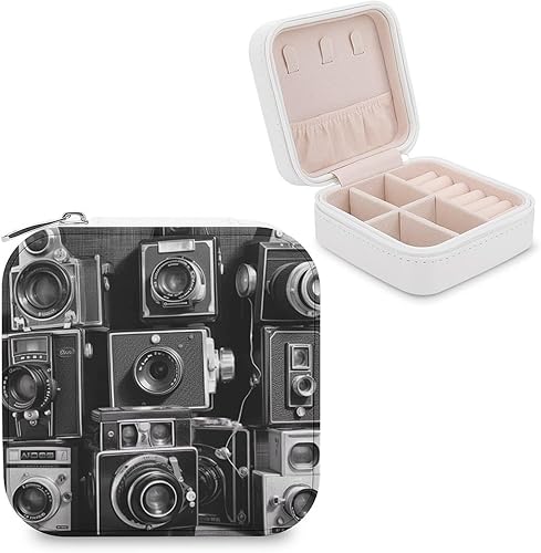 Retro Cool Camera Collection Jewelry Box Fashion Jewelry Storage Box PU Leather Jewelry Organizer Storage Case Trinket Organizer Square Travel
