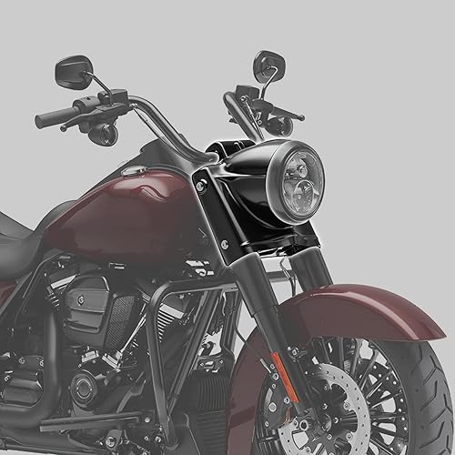 Miniatura 4 de TCT-MOTORPARTS Cubierta de góndola para faros delanteros color negro brillante de 7 pulgadas para Harley Road King FLHR 2014-2023