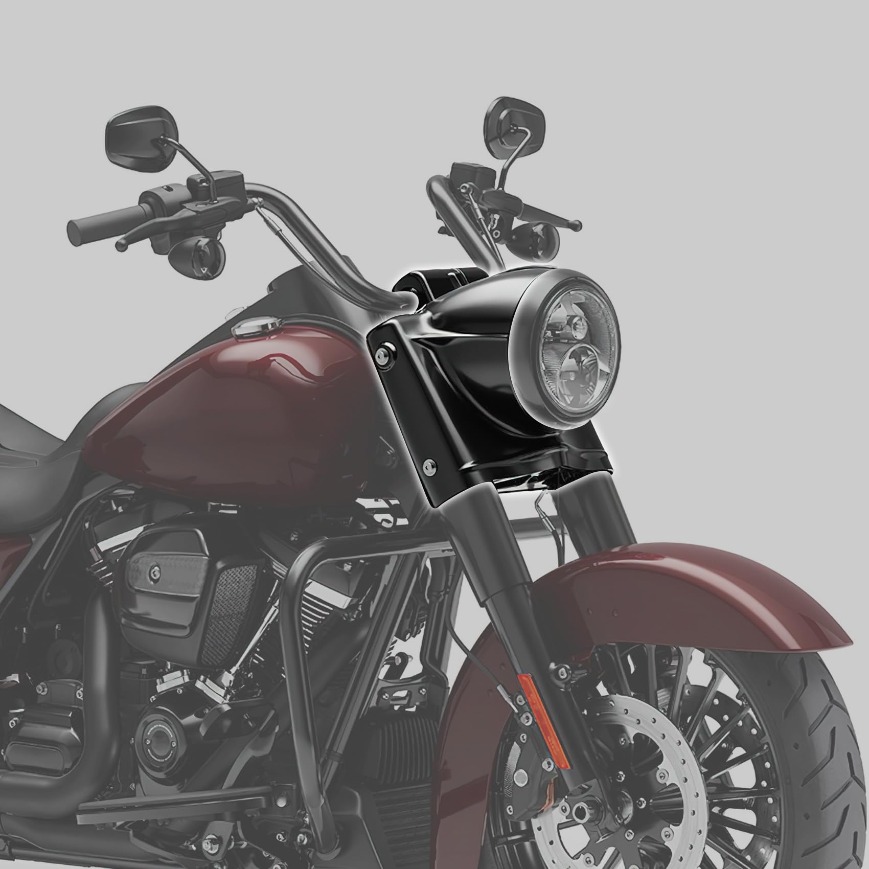 Amazon | TCT-MOTORPARTS グロスブラック 7インチ ヘッドライト ナセル