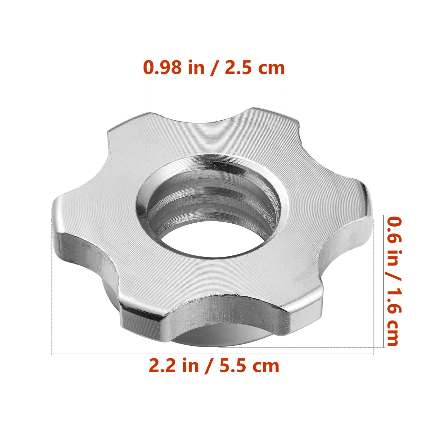 Garneck Universal Dumbbell Weight Lifting Nuts 2pcs Collar Screw on Barbell Clamps Iron Screw Cap