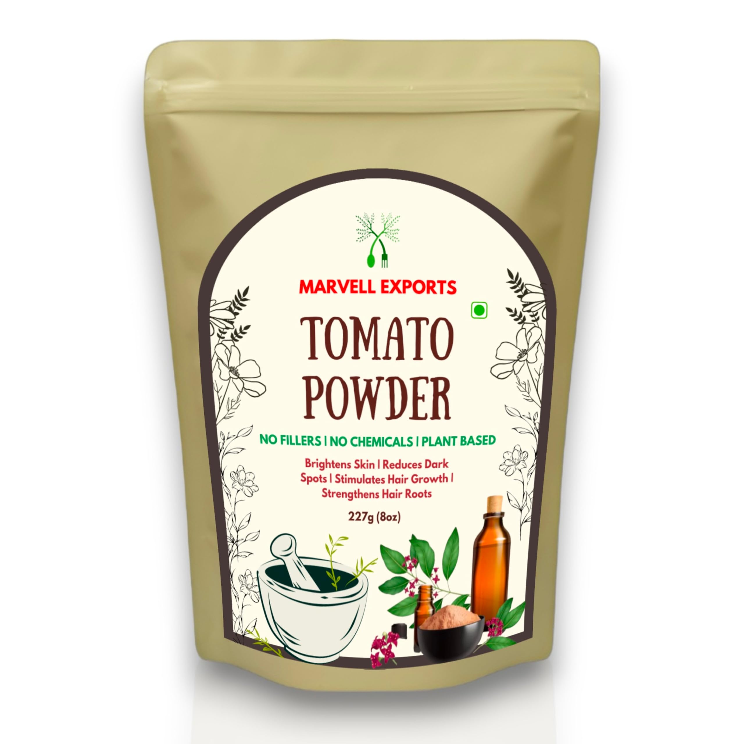 Marvell Exports - Premium Dehydrated Tomato Powder 227g (8 OZ) | 100% Natural & Gluten-Free | Versatile for Cooking, Spice Blends, Sauces, Soups | Beetroot Powder Alternative | Store in Cool, Dry Place