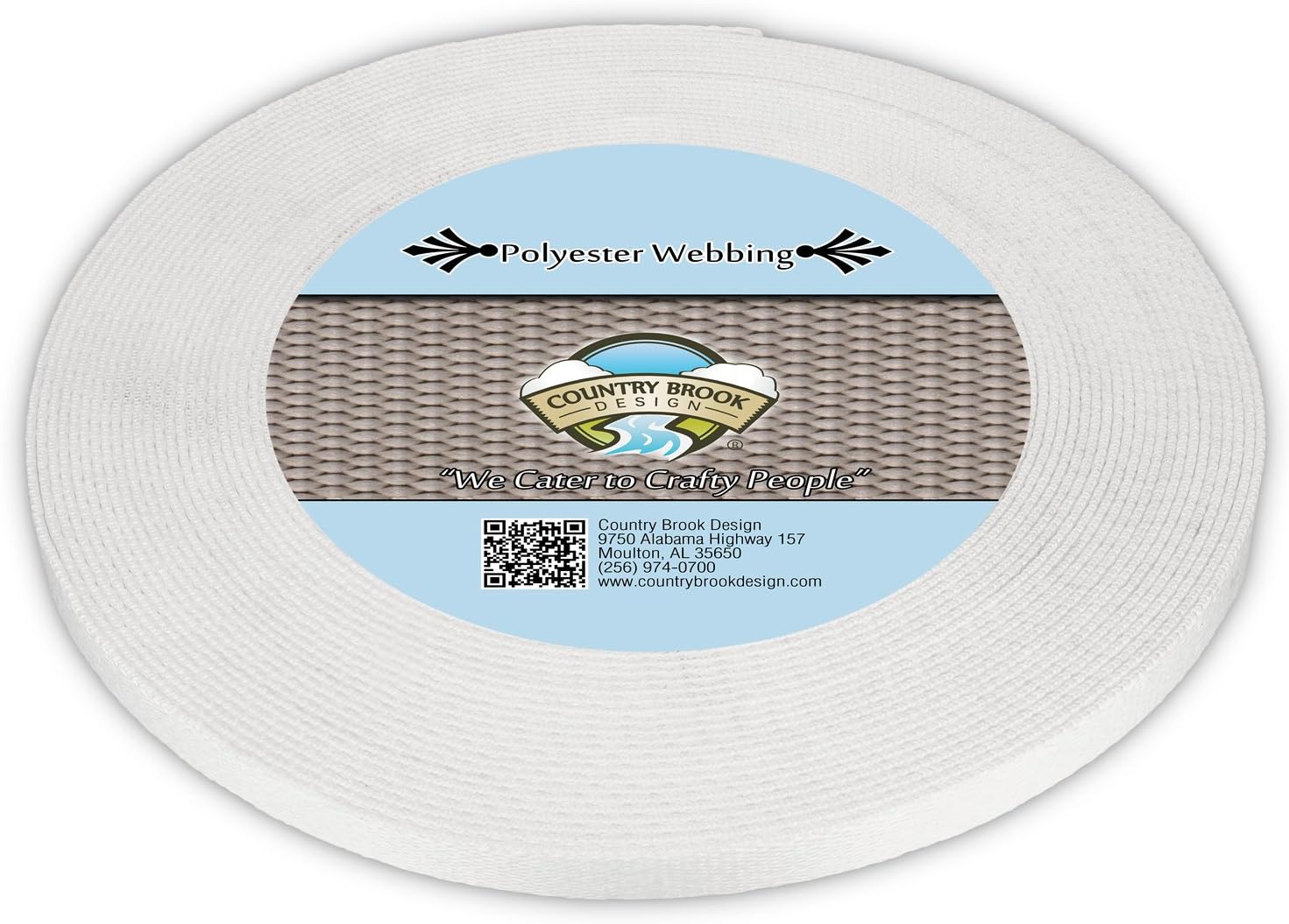 Country Brook Design - 3/8 Inch Printable Heat Set Polyester Webbing, 50 Yards
