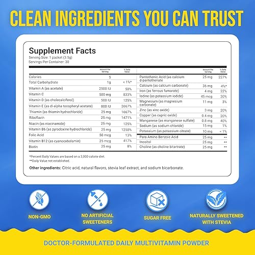 Miniatura 4 de Dr. Price's Multivitamínico para mujeres y hombres | Tropical 30 porciones | Suplemento diario en polvo con vitamina C, complejo B y minerales |