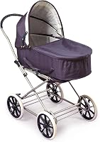 Badger Basket 3-in-1 Doll Pram Stroller Carrier Navy - Fits 18-22 Inch Dolls, Adjustable Canopy, Smooth Wheels for Pretend Play