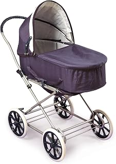Badger Basket 3-in-1 Doll Pram Stroller Carrier Navy - Fits 18-22 Inch Dolls, Adjustable Canopy, Smooth Wheels for Pretend Play