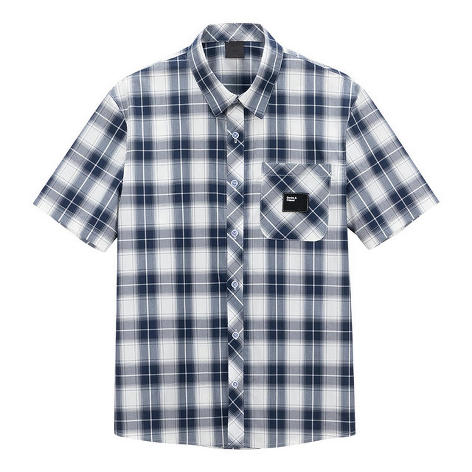 TEidea Męskie t-shirty w stylu retro męska koszula z krótkim rękawem oversize zapinana na guziki modna kurtka na co dzień top, Czarny, L