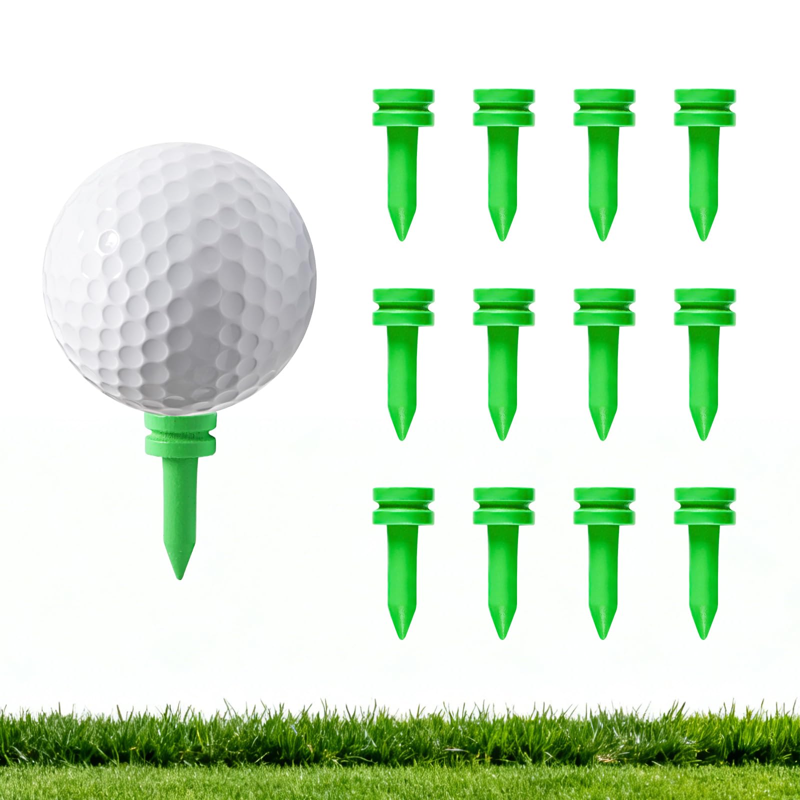 FINGER TEN Wood Castle Golf Tees 1" 1.25" 1.75" Mixed Sizes Or Same Heights 50 Pack, Durable Step Down Small Tees for Consistent Height, Practice Tees For All Golfers (All 1'' in Green)