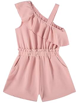 Amazon.com: Lindanina Girls Rompers Ruffle Sleeveless Summer